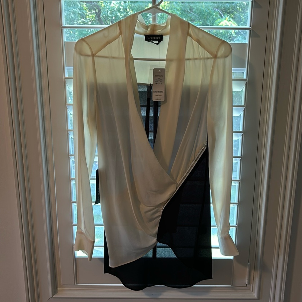 bebe Wrap Zip LS Tunic
